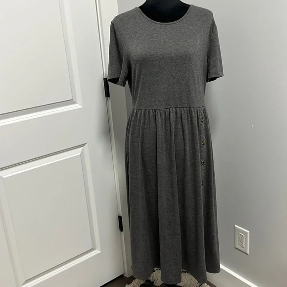 Shein Grey Jursey Fit and Flare Dress size M - Picture 1 of 4